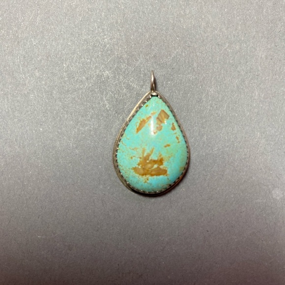 Vintage Jewelry - Vintage turquoise sterling silver pendant